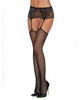 Dreamgirl style 0394 Fishnet & Lace Garter Pantyhose with Knitted Scallop Lace Design